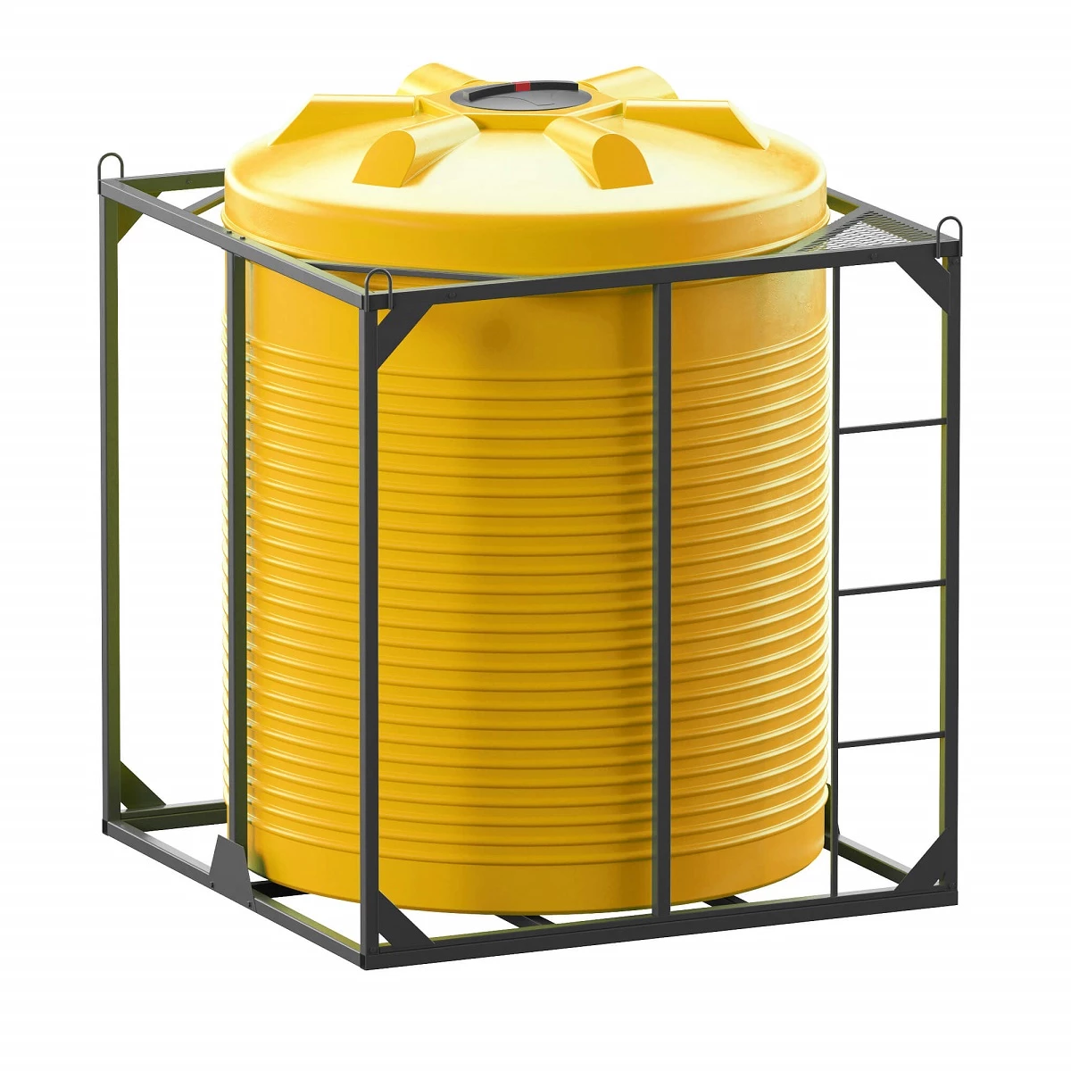 Емкость вертикальная усиленная в обрешетке VER 5000 х 1 (желтый), для перевозки удобрений КАС/ЖКУ/СЗР