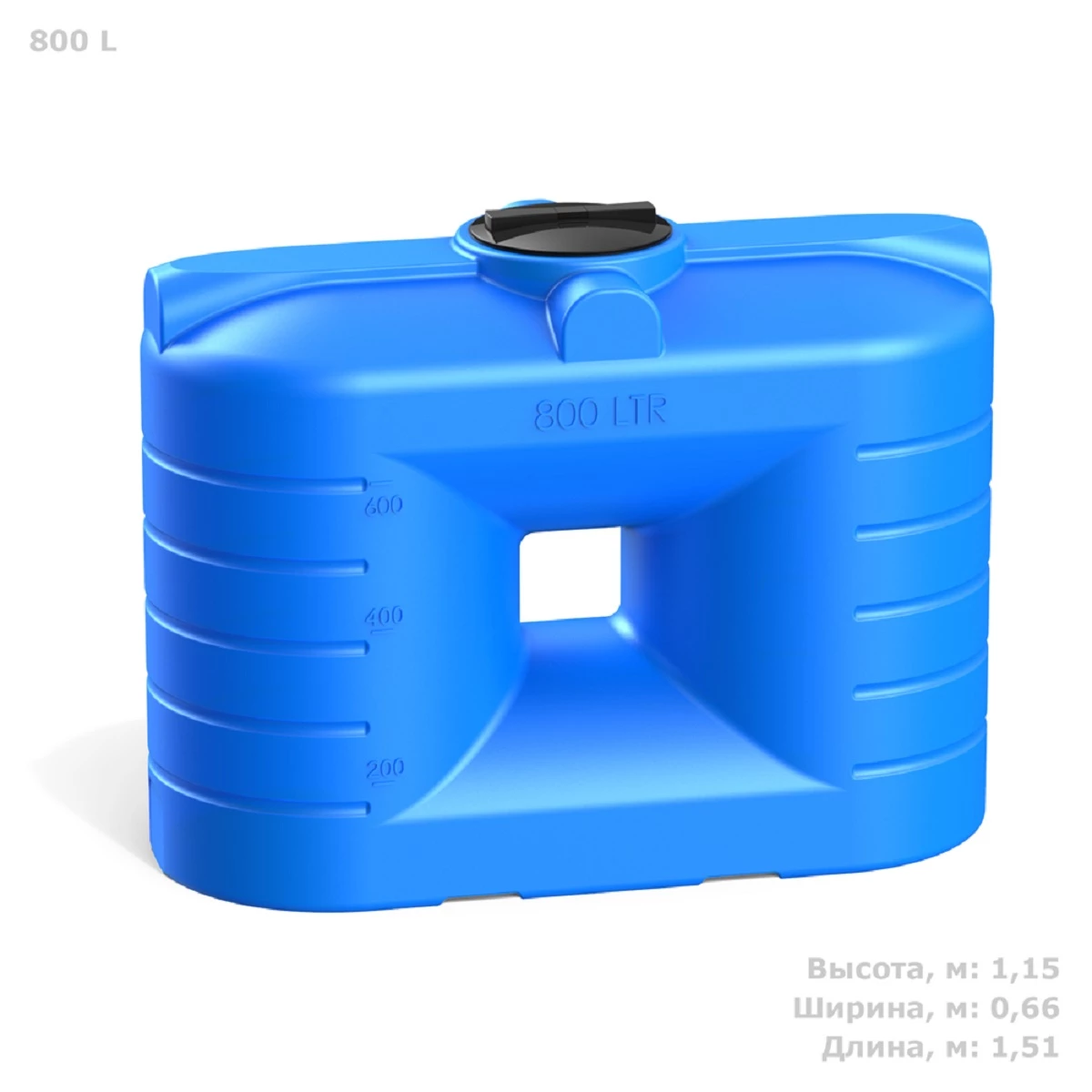 Емкость | бак прямоугольный - узкий SN 800 л (синий) 