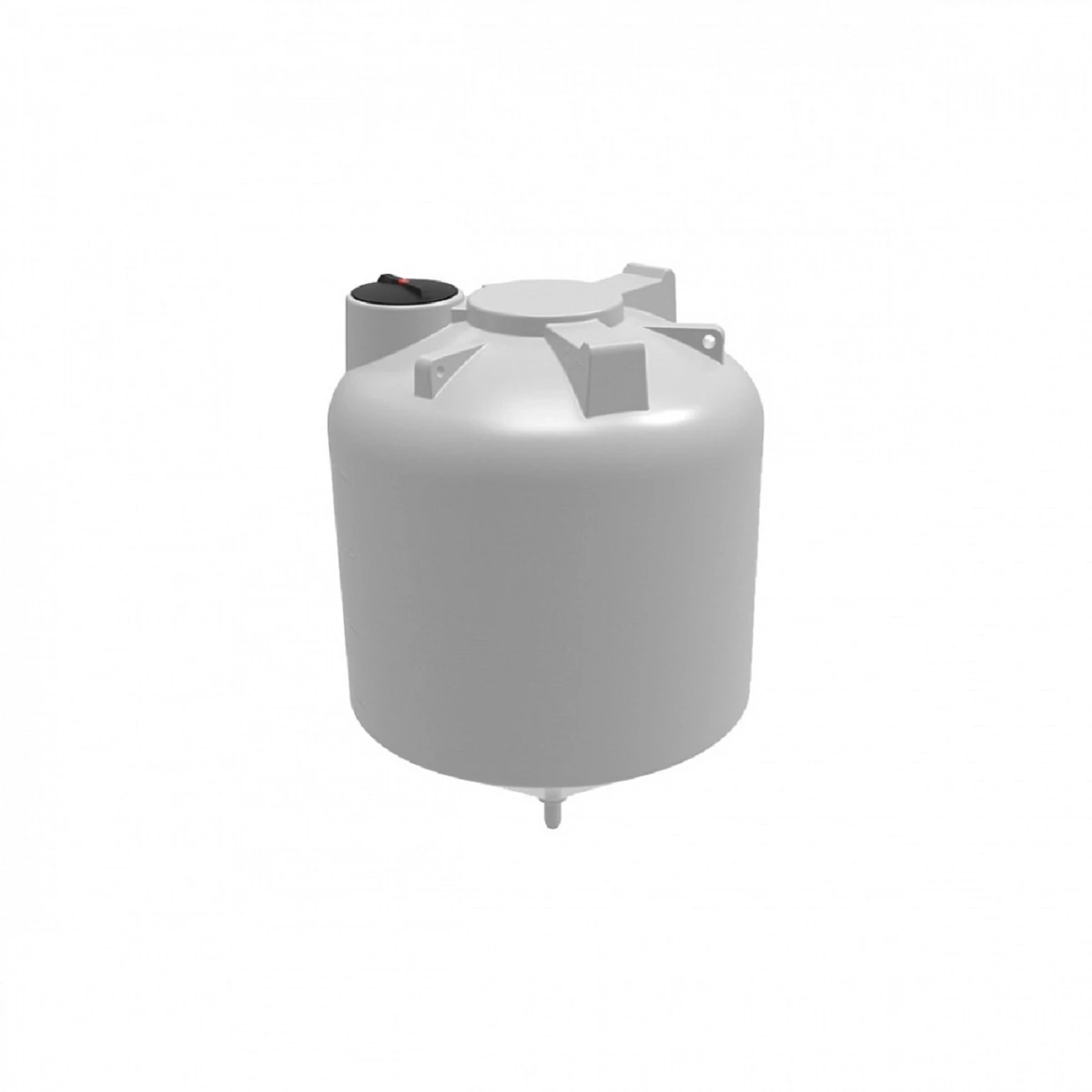 Емкость ЦКТ 5м3 (белая) с литым патрубком 90мм. Конусная ёмкость с полным сливом, для хранения веществ с плотностью от 1,0 г/см³.