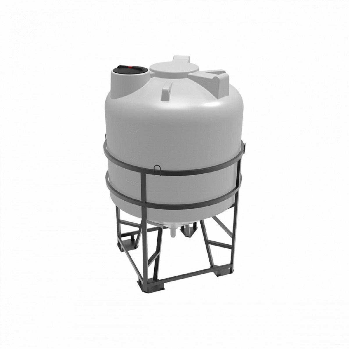 Конусная ёмкость с полным сливом, для хранения веществ с плотностью от 1,0 г/см³