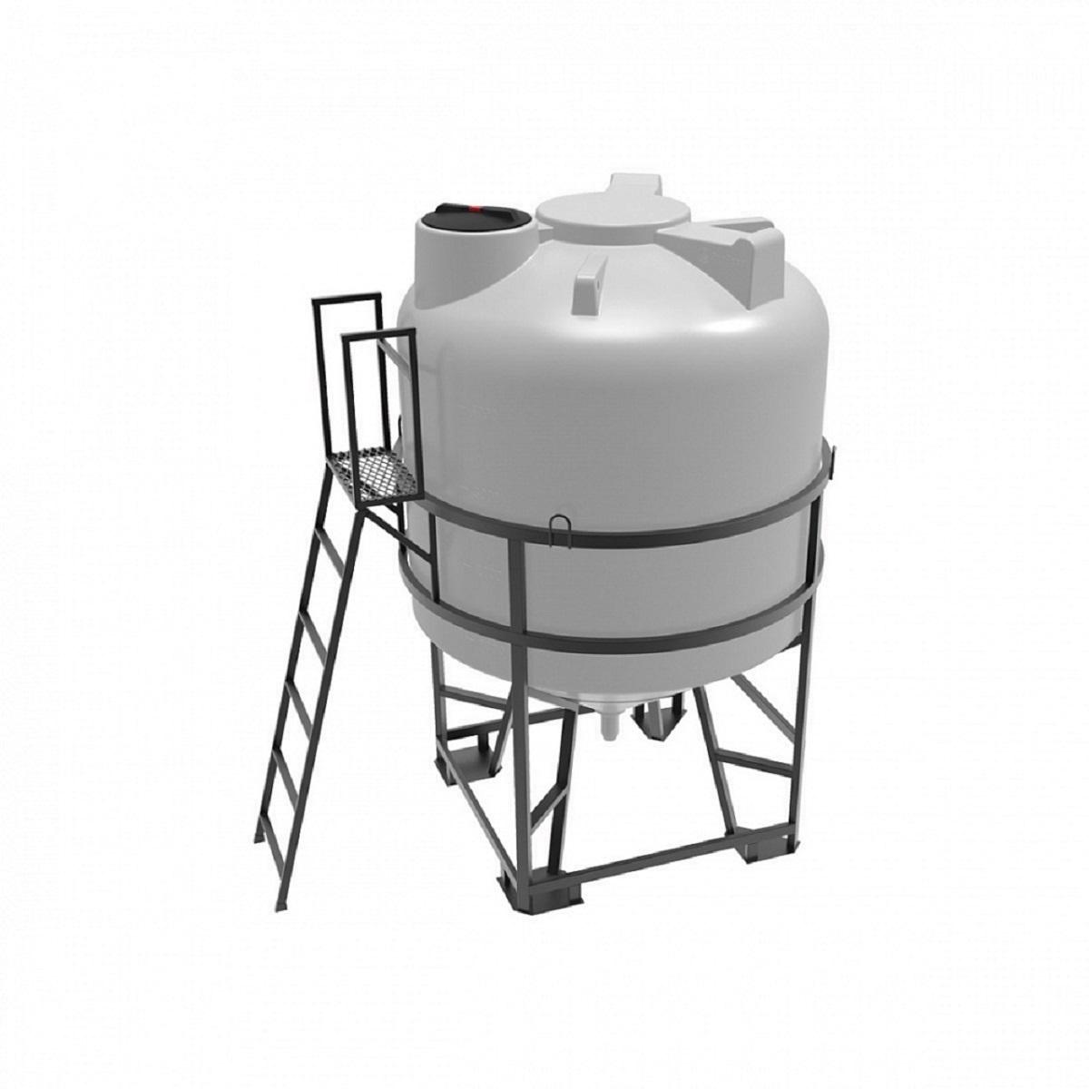 Конусная ёмкость с полным сливом, для хранения веществ с плотностью от 1,0 г/см³ Конусная ёмкость с полным сливом, для хранения веществ с плотностью от 1,0 г/см³