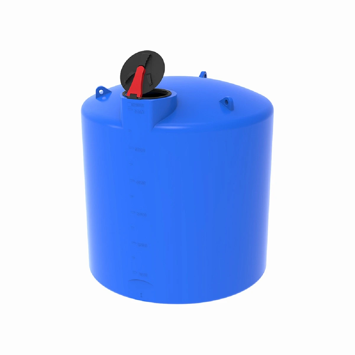 Емкость вертикально-цилиндрическая TRN 6000 л для воды (синий) с откидной крышкой 