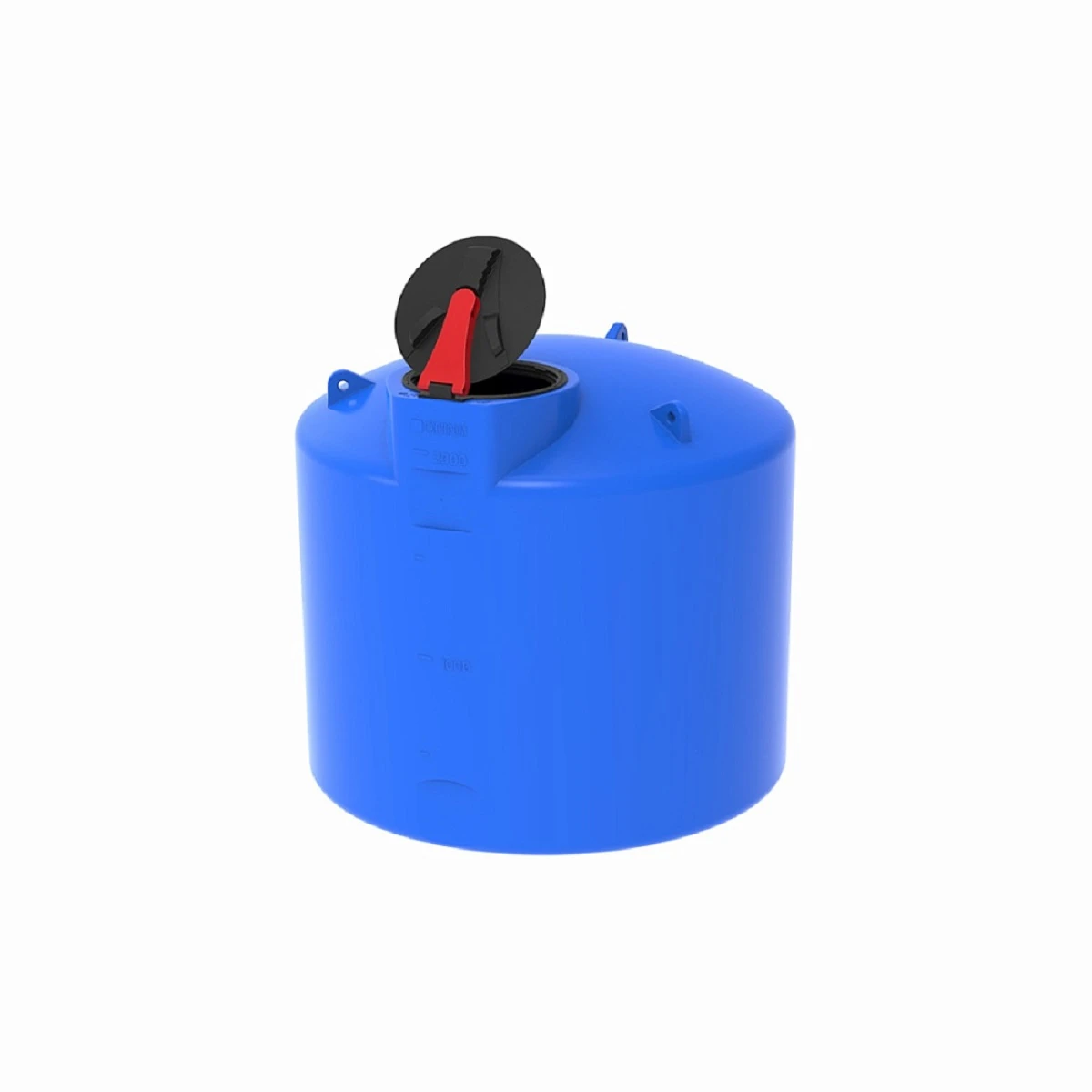 Емкость вертикальная TOR 2000 л (синяя) с откидной крышкой. 