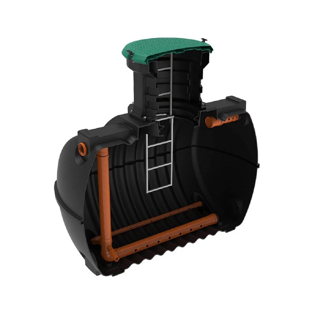 Сорбционный фильтр Rostok G 3.5 м3 с горловиной 600 мм с входом и выходом 110 