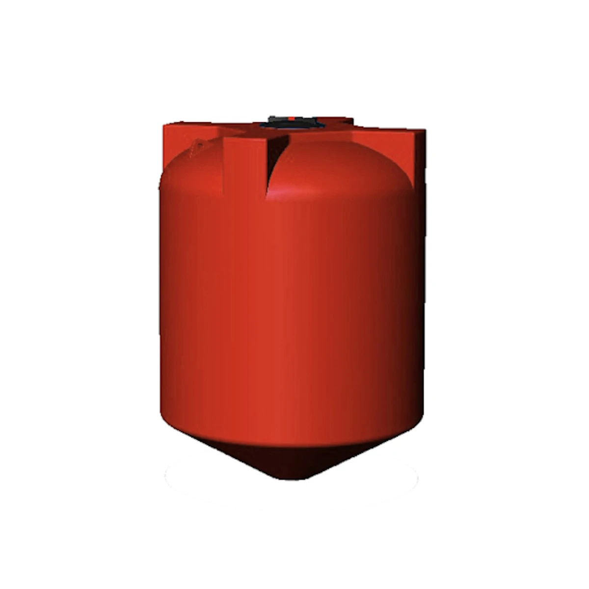 Конусная емкость усиленная 5000 л (красная) с полным сливом 