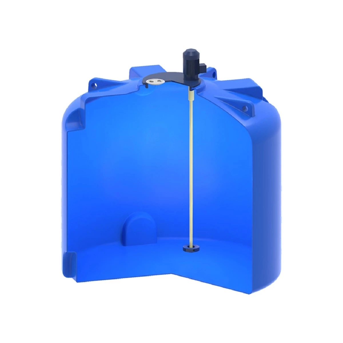 Емкость вертикально-цилиндрическая TR 3 м3 (синяя) с турбинной мешалкой 
