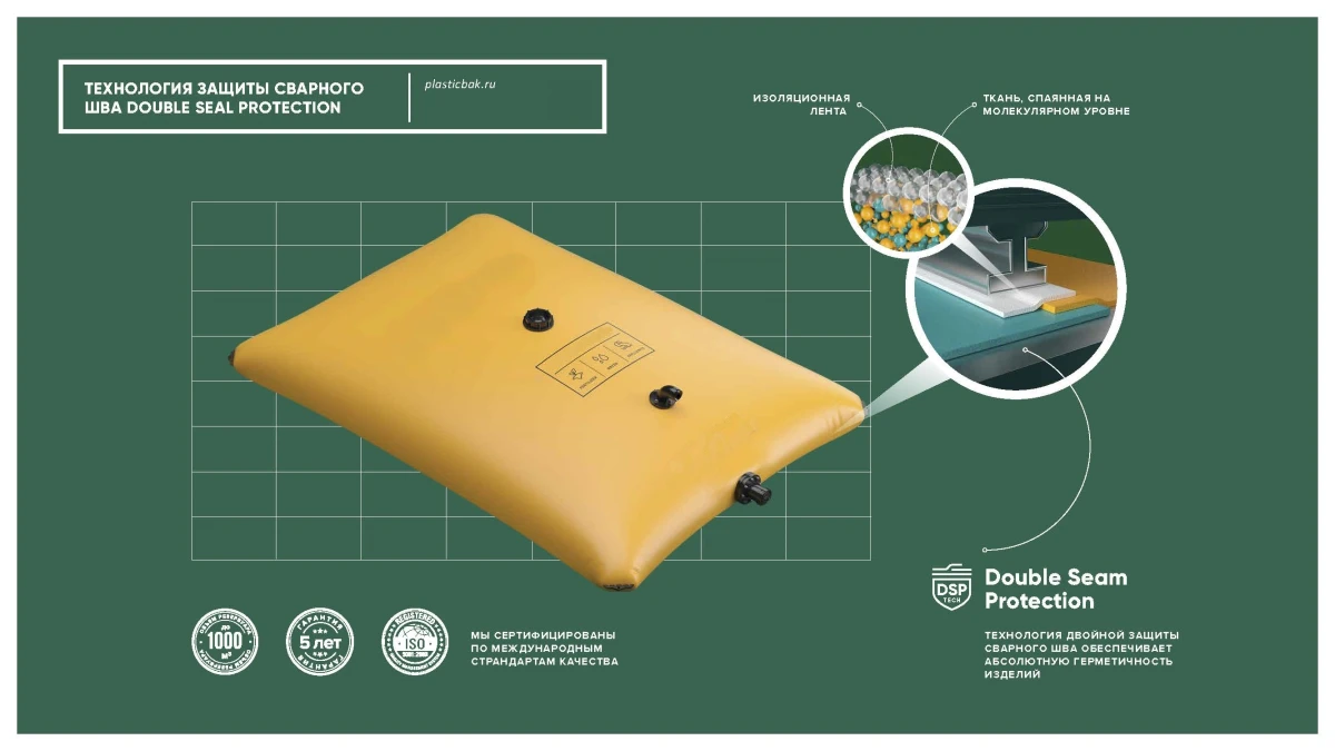 Гибкий резервуар 60м3 для жидких удобрений (КАС) 1300 гр/м²