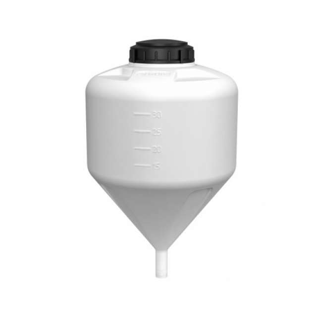 Конусная ёмкость  БИО 35 л (белая) с полным сливом, 
