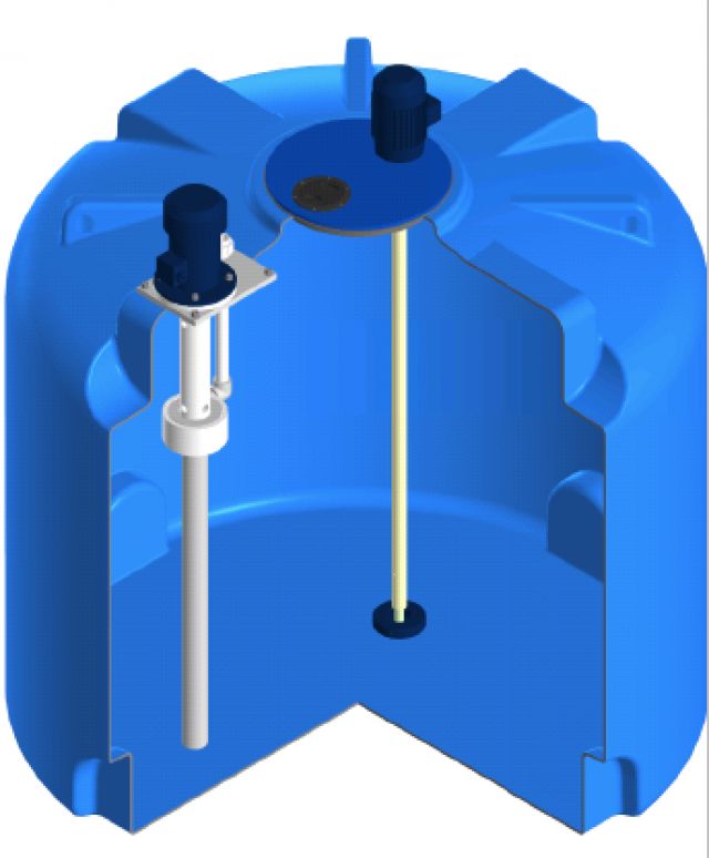 Емкость TR 3000 усиленная с турбинной мешалкой и насосом МАГНА 10 