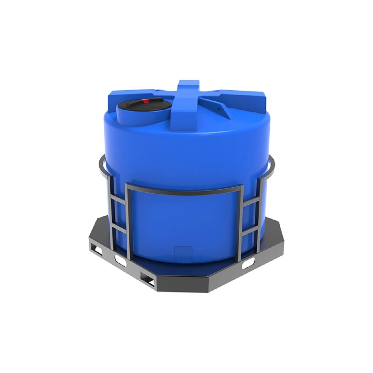 Емкость вертикально-цилиндрическая T 2м3 л (синяя) в обрешетке. 