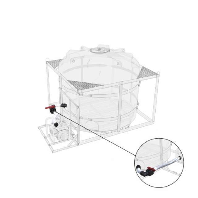 Комплект (химстойкий) слива для мотопомпы G3 (Ø 76мм) на одну емкость TR 