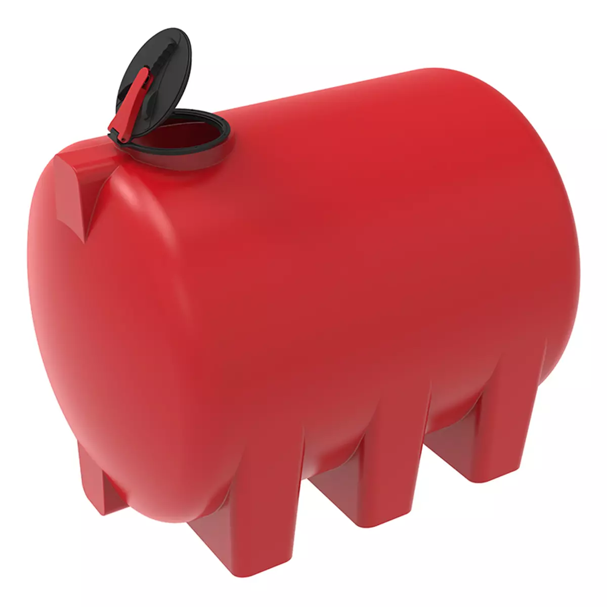 Емкость горизонтально-цилиндрическая усиленная Н 5000 л для КАС с откидной крышкой (красная) 